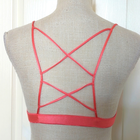 Victoria Secret Coral Pink Cross back Bralette - Picture 4 of 5